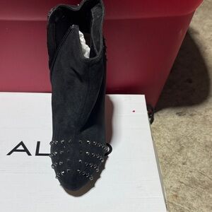 Aldo Black Studded Pointed Ankle Boot - brand new